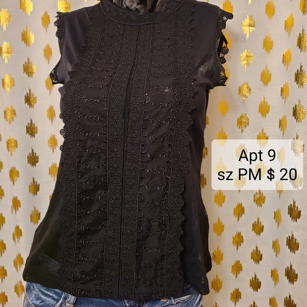 AP.9 Black Blouse sleeveless size PM